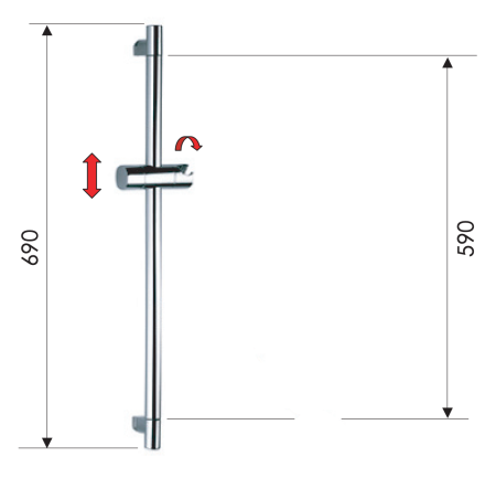 Душевая штанга Remer 315R цвет хром