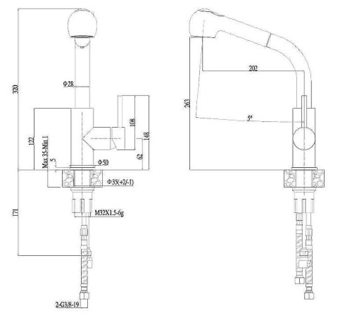 Cмеситель Haiba HB70304-2 на мойку полированная сталь - фото 5