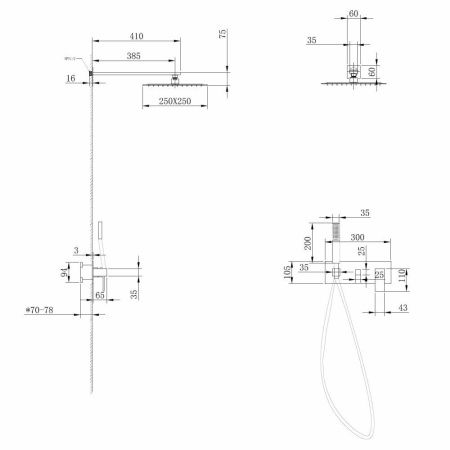 Душевая система Abber AF8218W встраиваемая в стену цвет белый