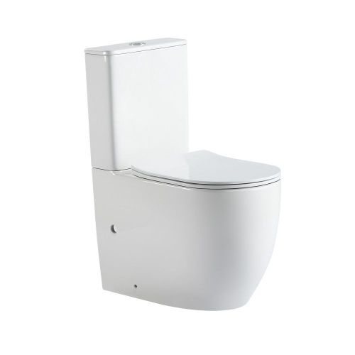 Унитаз напольный с бачком Abber Bequem AC1110T белый с сиденьем микролифт безободковый смыв торнадо