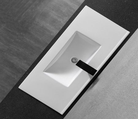 Раковина из сантехнического фаянса CeramaLux YJ803-80 80х40 встраиваемая цвет белый 1 отверстие под смеситель