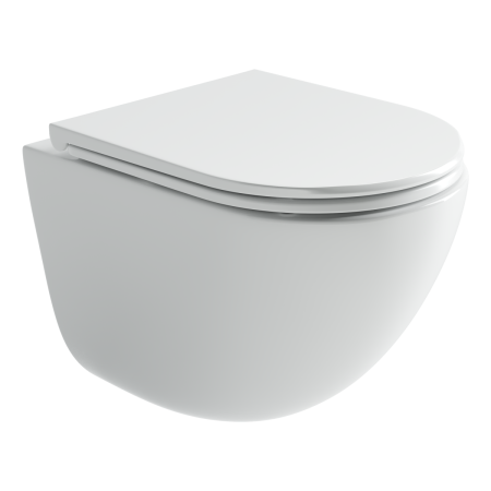 Унитаз подвесной Ceramica Nova VOGUE CN4008T белый с сиденьем микролифт безободковый смыв торнадо