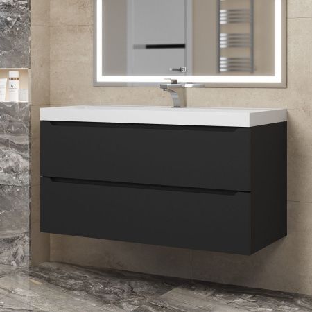 Тумба под раковину Uperwood Tanos 291020234 100х50 подвесная цвет черный