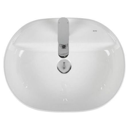 Раковина из сантехнического фарфора Bond Oval S01-500 50х40 накладная цвет белый 1 отверстие под смеситель