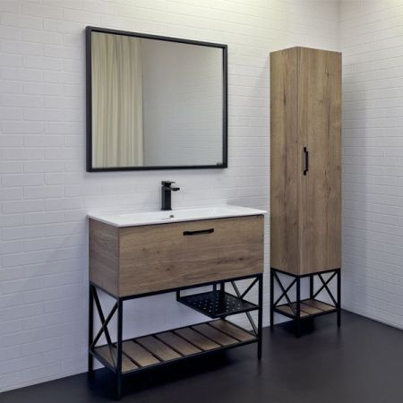 Тумба с раковиной Comforty Бредфорд 00-00009403CF 90х50 напольная цвет коричневый