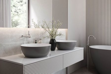 Раковина из искусственного камня Holbi MOON 1.02.001.11.1 40х40 накладная цвет белый без отверстий под смеситель