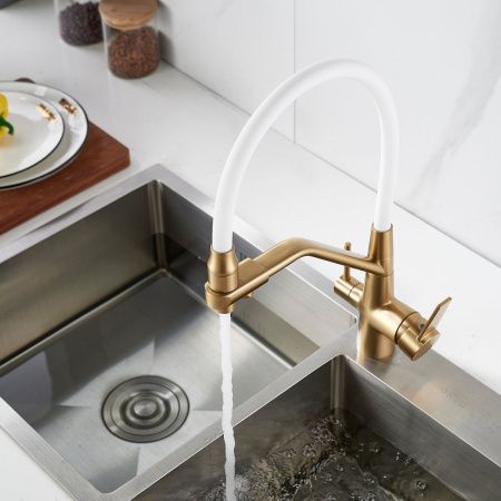 Смеситель для кухни Rose R558G на мойку золото