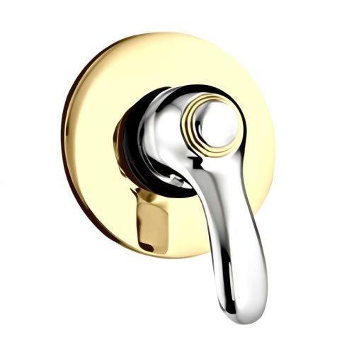 Смеситель для ванны и душа Webert Aurora AU880101017 настенный хром/золото с термостатом - фото 2