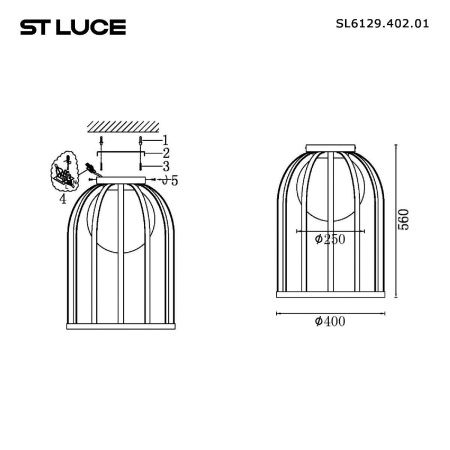 Светильник потолочный ST Luce Nordic (Нордиц) SL6129.402.01