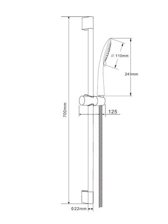 Душевой гарнитур Orange O-Shower OS805cr настенный хром