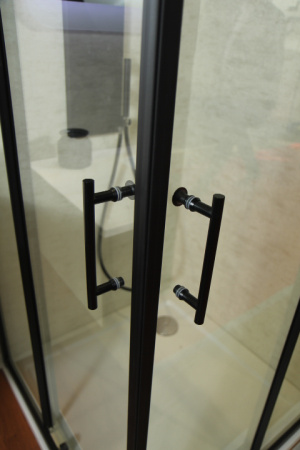 Душевой уголок Cezares ECO ECO-O-A-2-90-C-NERO 90х90 стекло прозрачное профиль черный без поддона