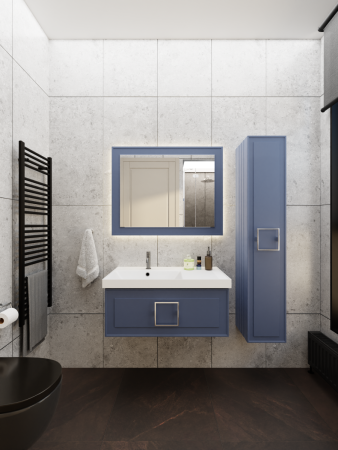 Тумба с раковиной La Fenice CUBO NFNC-01-CUB-BG-90-2-90L 90х50 подвесная цвет синий