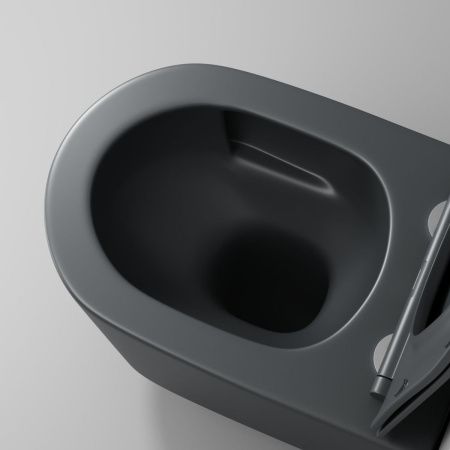 Унитаз подвесной Grossman Торнадо GR-4499GMSQ серый с сиденьем микролифт безободковый смыв торнадо