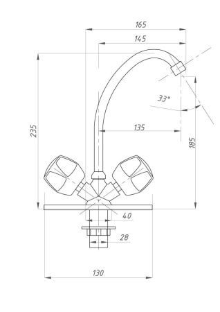 Смеситель для кухни FAUZT FZs-211-11 на мойку хром