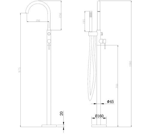 Смеситель Abber Wasser Kreis AF8115RGN напольный розовое золото - фото 3