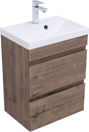 Тумба под раковину Aquanet Нота NEW 00334190 50х30 подвесная цвет коричневый