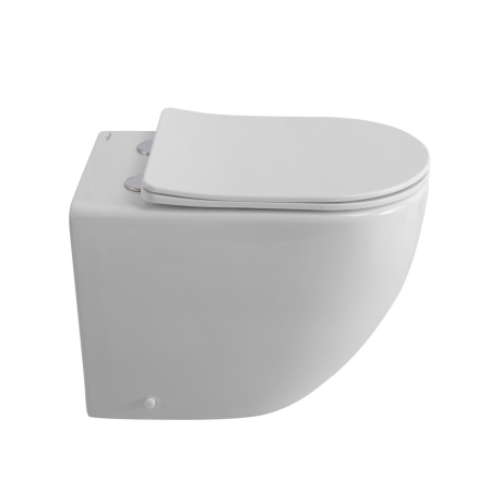 Унитаз приставной BelBagno SFERA-R BB2141CBR/SC белый с сиденьем микролифт безободковый каскадный смыв