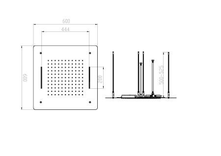 Верхний душ Boheme 428-GM графит