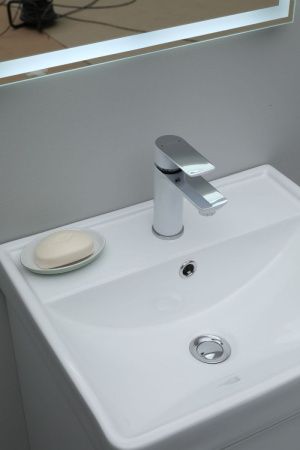 Раковина керамическая Aquanet Ирис 00301802 50х40 полувстраиваемая цвет белый 1 отверстие под смеситель