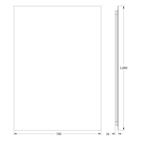 Зеркало с подсветкой Defesto GLOW DF 2509 70х100 подвесное