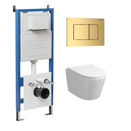 Инсталляция + кнопка смыва + унитаз Grossman Classic 97.4477S.04.30M