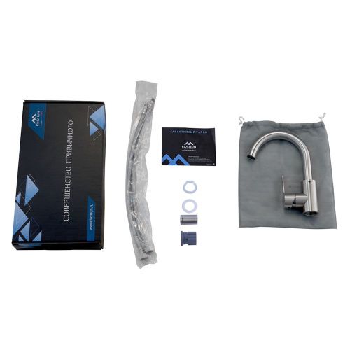 Смеситель для кухни Fashun A54001N-1 на мойку сатин - фото 4