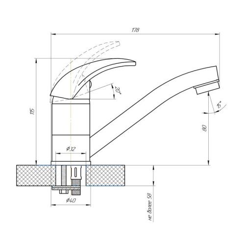 Смеситель для кухни Сантаком StOnix 1104 на мойку хром - фото 3