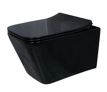 Унитаз подвесной Gid Cuadrado 62224Y черный с сиденьем микролифт безободковый