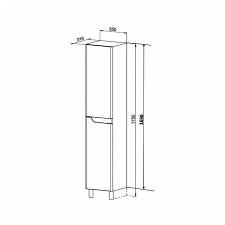 Шкаф-пенал Orange TOPLINE-Milano PM35-05KU 40х180 цвет белый