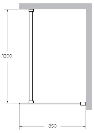 Душевая перегородка Cezares LIBERTA LIBERTA-L-1-85-120-C-Cr 85х195 стекло прозрачное профиль хром глянцевый