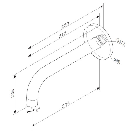 Излив Am.Pm X-Joy F85B70022 настенный черный