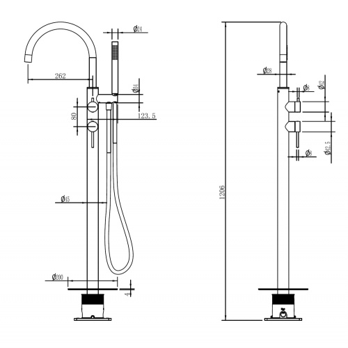 Смеситель Abber Wasser Kreis 316 AF8115BST напольный нержавеющая сталь - фото 2