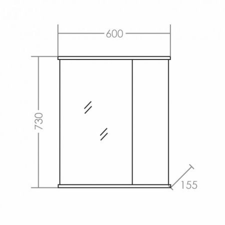 Зеркало-шкаф СанТа Прима 101112 60х80 подвесной цвет белый