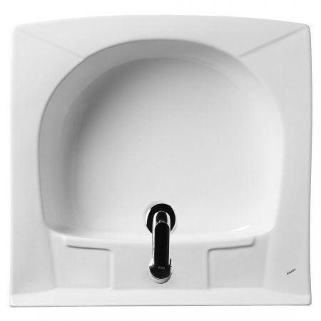 Раковина из сантехнического фарфора Santek Пилот 1WH110572 60х60 над стиральной машиной цвет белый