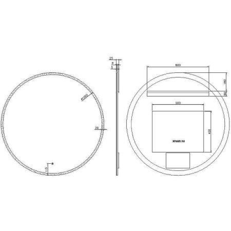 Зеркало с подсветкой и антизапотевателем Boheme 545-100-G 100х100 подвесное