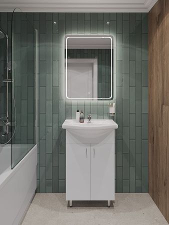 Тумба с раковиной Orange Лайт LA-60TUW+RA 60х40 напольная цвет белый