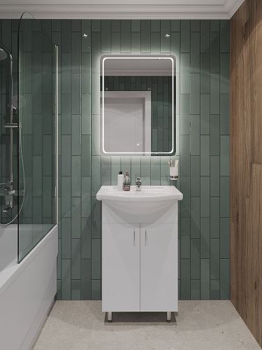 Тумба с раковиной Orange Лайт LA-60TUW+RA 60х40 напольная цвет белый - фото 4