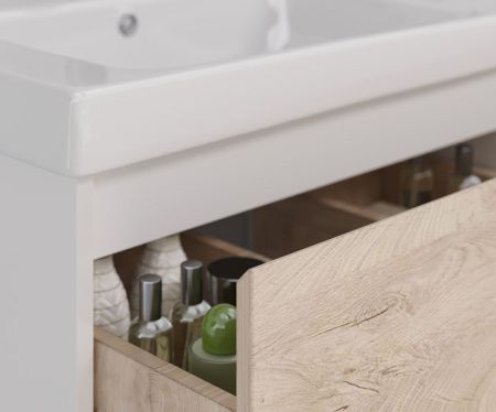 Тумба под раковину LeMark Combi LM03C100T-dub 100х40 напольная цвет бежевый/белый