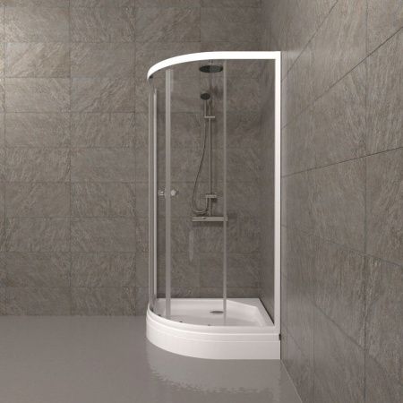Душевой уголок Тритон Ультра Щ0000061784 80х80 стекло прозрачное профиль белый с поддоном