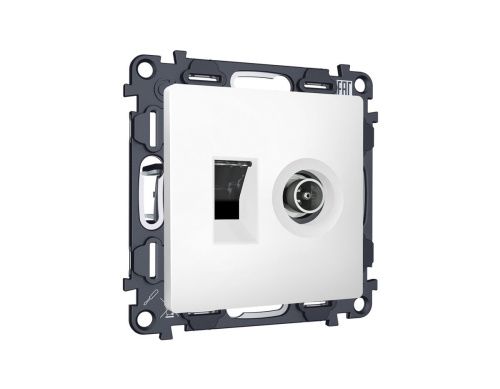 Комплект механизма розетки компьютерной + TV оконечной RJ-45 с автоматической защитной шторкой Ambrella Volt MA MA132510 - фото 3
