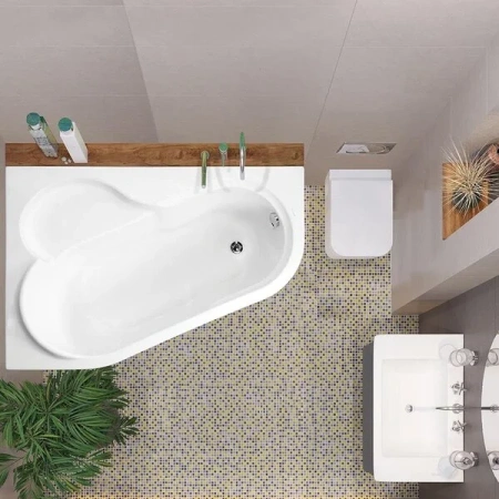 Ванна акриловая Vagnerplast Selena VPBA141SEL3LE-04 150х100 пристенная асимметричная без каркаса