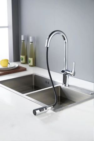 Смеситель для кухни Knotlor KN-100 на мойку хром