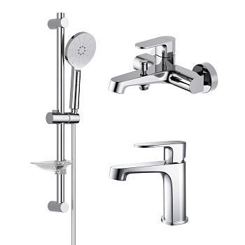 Комплект смесителей Aquatek ОБЕРОН AQ1230CR настенный хром