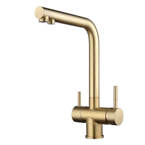 Смеситель для кухни Shevanik S468G на мойку золотой сатин - фото 2