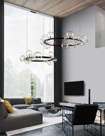 Светильник подвесной Delight Collection Art Deco Bubble (Арт Децо Буббле) KM1294P-24 black/clear