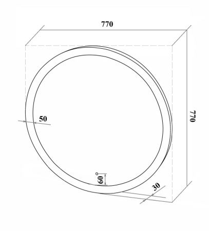 Зеркало с подсветкой Runo Руан 00-00001291 80х80