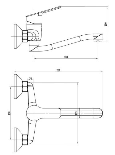 Смеситель для кухни Voda Wave WA02 на мойку хром - фото 3
