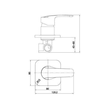 Смеситель для душа IDDIS Ray RAYSB00i66 встраиваемый в стену хром