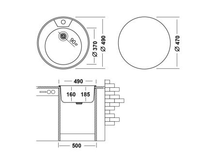 Кухонная мойка Ukinox Фаворит FAL490 -GT8K 0C 50х50 цвет нержавеющая сталь поверхность полированная