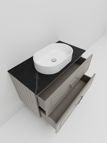 Тумба со столешницей La Fenice CUBO TWIN NFNC-01-CUB-C-90-2-3-GB 90х62х49 подвесная цвет бежевый - фото 3